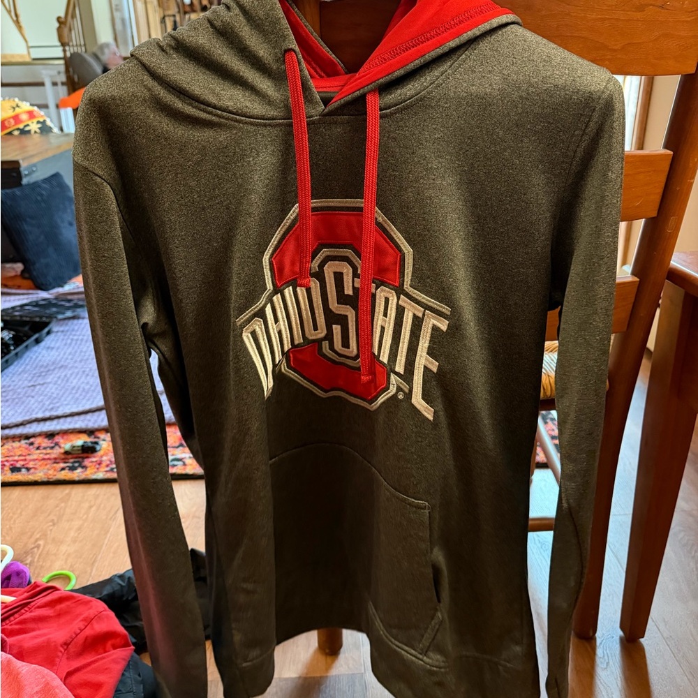 Ohio State Men's Hoodie - Gray and Red - XL